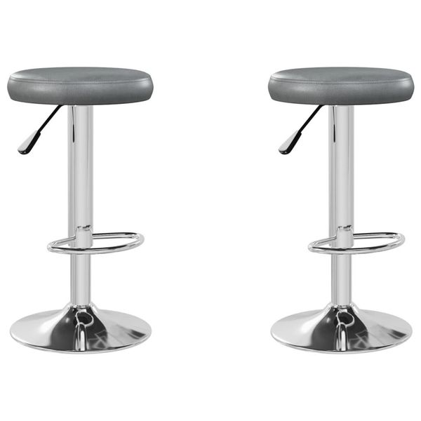 Syfax™ Sgabelli Da Bar 2 Pz Grigi In Pelle Finta-image