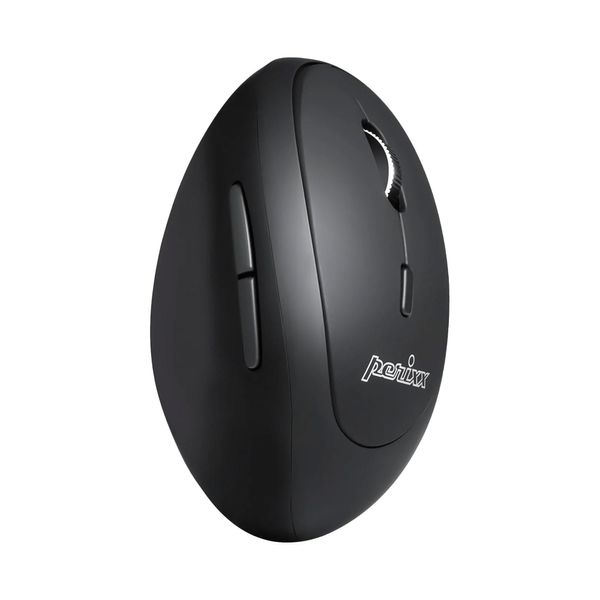 Perixx PERIMICE-819, Mouse Verticale Ergonomico, Clic Silenzioso, Multidispositivo, Nero (PERIMICE-819)-image