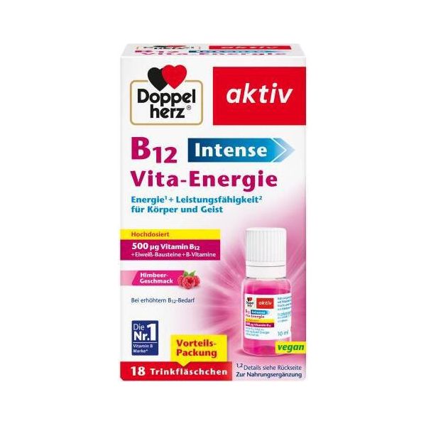 Double Heart B12 Intense Vita-Energy Bottiglia Da Bere 18 Capsule-image