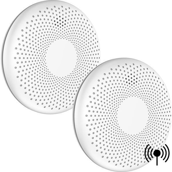Aroha Link Rilevatore Di Fumo E Monossido Di Carbonio Interconnesso - Batteria Da 10 Anni - Allarme Antincendio & Monossido Di Carbonio Collegabile - 2 Pezzi-image