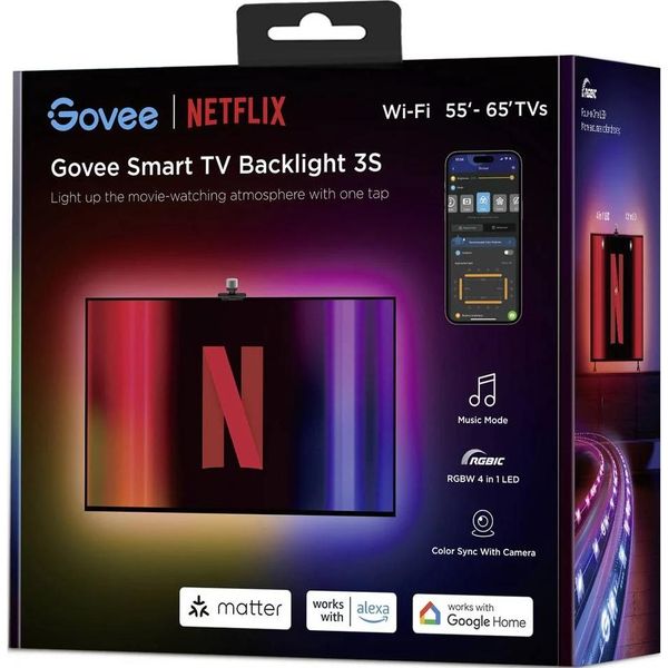 Govee Rgbic Netflix Retroilluminazione Tv Envisual Per Televisori Da 55"-65"-image