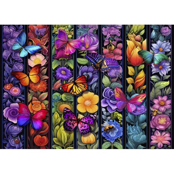 Puzzle Bluebird Fiori E Aerei - Puzzle Colorato Da 500 Pezzi-image