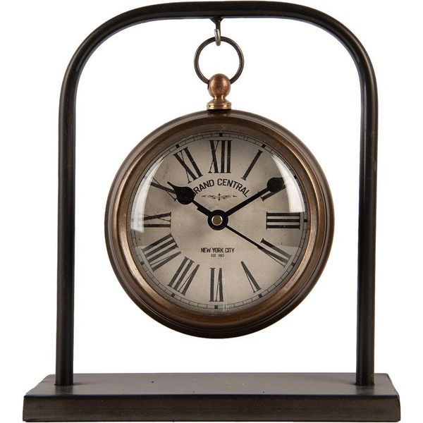 Orologio Da Tavolo Clayre & Eef 14X5X16 Cm / 1Xaa Metallo Marrone-image