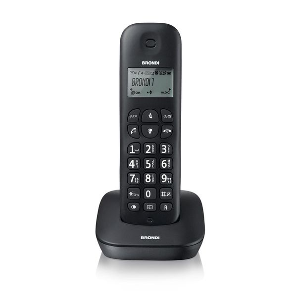 Brondi Gala Telefono Cordless Dect Nero, 1 Cornetta, Identificatore Chiamata, 5 Portatili-image