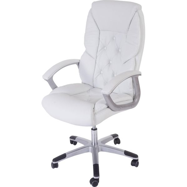 Sedia Professionale Per Ufficio L42 Xxl, Poltrona Girevole Per Dirigenti, Portata 150 Kg In Similpelle ~ Bianco-image