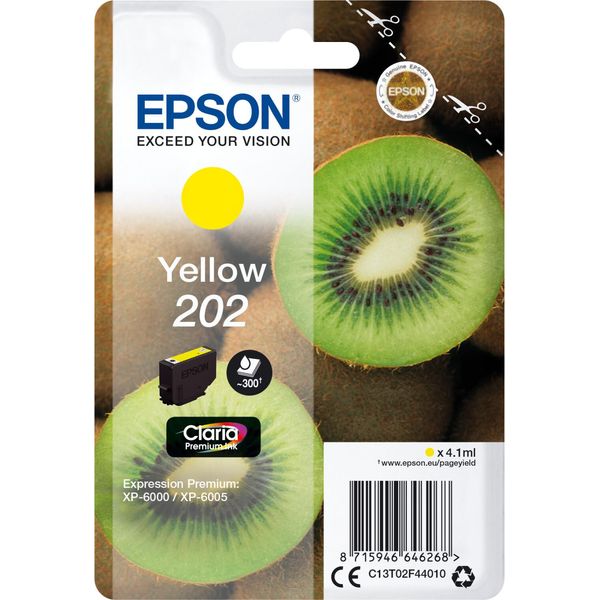 Epson Kiwi Singlepack Yellow 202 Claria Premium Ink Giallo-image