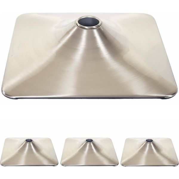 Set Di 4 Piastre Per Piedi Piede Per Sgabello Da Bar Sgabello Da Bar Sedia Girevole Sedia Da Pranzo, Rettangolare Metallo Spazzolato Ø 37,5 Cm-image