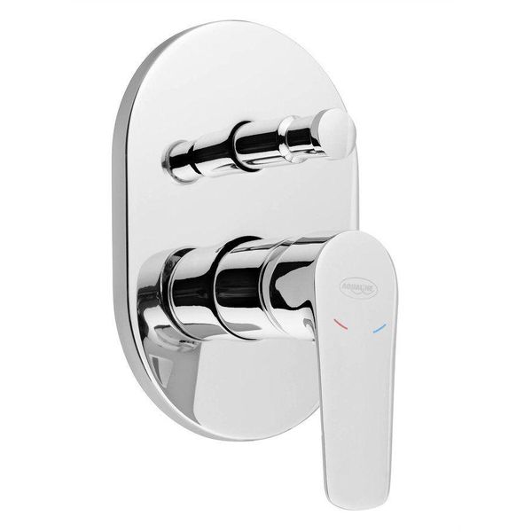 Aqualine Lotta - Miscelatore Da Incasso Con Interruttore, 2 Uscite, Cromo LT742-image