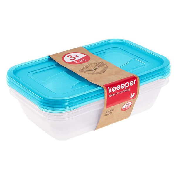 Keeeper 3067963200000 Keeeper Vaso Per Alimenti "Fredo Fresh"", 2,4 Litri, Quadrato"-image