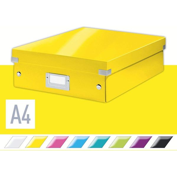 Leitz 6058-00-16 Scatola Di Organizzazione Leitz Click & Store Wow, Grande, Giallo-image