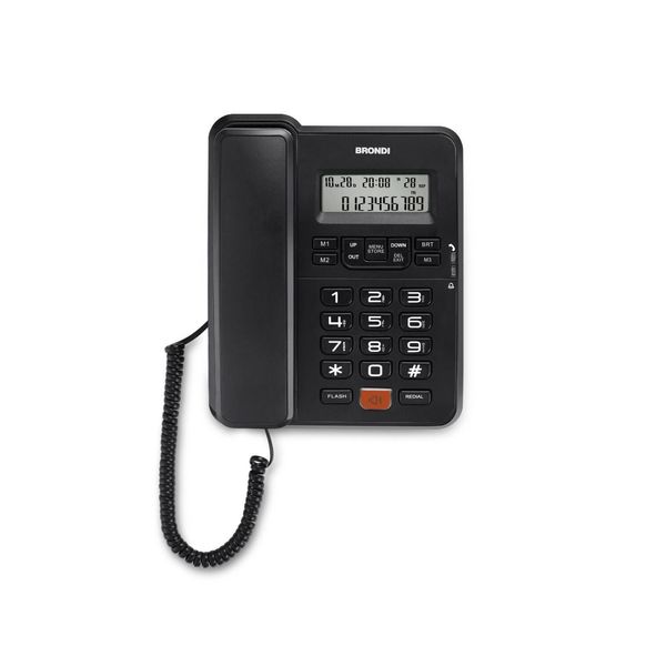 Brondi Telefono Dect Fisso Nero Per Ufficio Con Vivavoce E Display Lcd-image