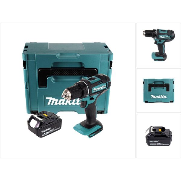 Trapano Avvitatore A Batteria Makita Ddf 482 G1J 62Nm 18V + 1X Batteria 6,0Ah + Valigetta Makpac - Senza Caricabatterie-image