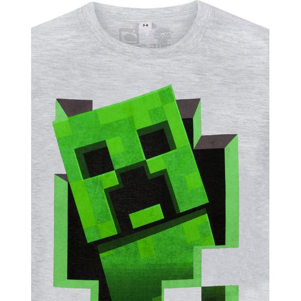 Minecraft - Maglietta "Inside"" Per Ragazzi NS5409 (128) (Grigio)"-image