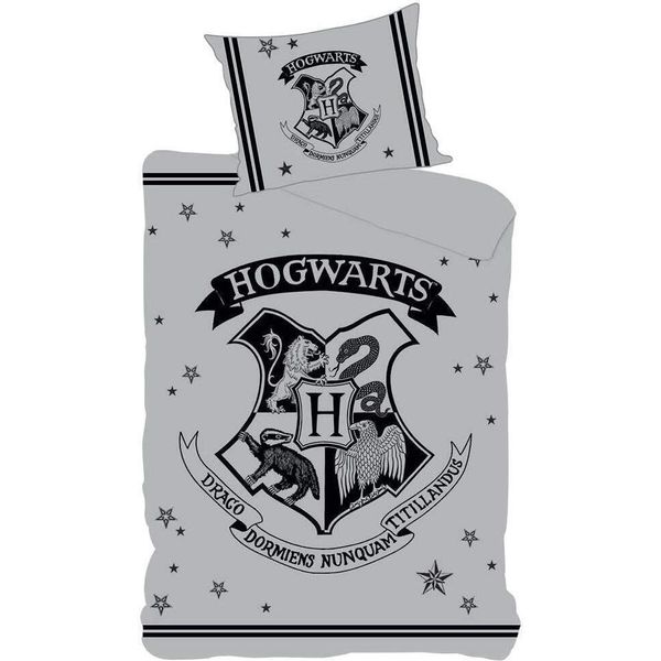 Harry Potter - Hogwarts - Set Di Biancheria Da Letto TA6454 (Letto Singolo) (Grigio)-image