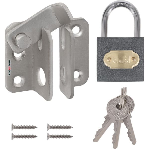 Kotarbau® Catenaccio Per Porta Serratura 45X40 Mm Con Lucchetto Catenaccio In Acciaio Inox Catenaccio Per Porta Serratura Per Porta Interna Serratura Per Mobili Serratura Per Scatola Catenaccio Per Finestra-image