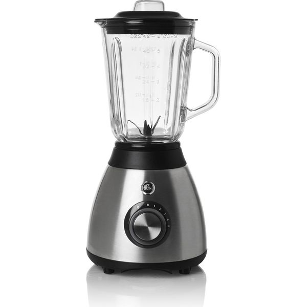 Frullatore Potente Melchioni, 600 W, Caraffa In Vetro Da 1,5 Litri, 5 Velocità, Nero/Acciaio-image