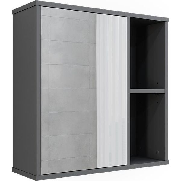 Vicco Mobile A Specchio Per Il Bagno Leano, 60 X 60 Cm, Antracite-image