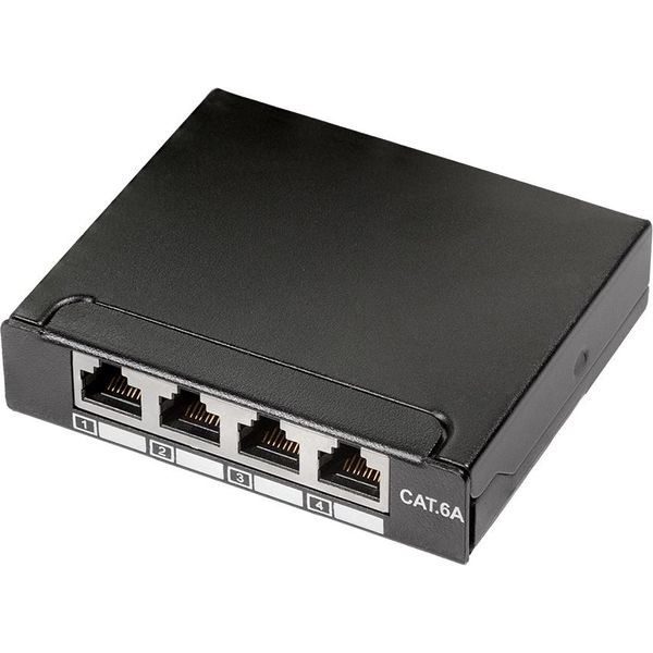 Logilink Professional NP0088 Distributore Mini Logilink, Cat.6A, 4 Porte, Nero-image