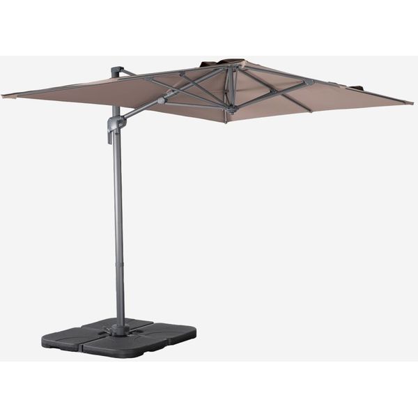 Ombrellone Decentrato Rettangolare 3X4M + Set Di 4 Piastrelle 50Cm, Talpa-image