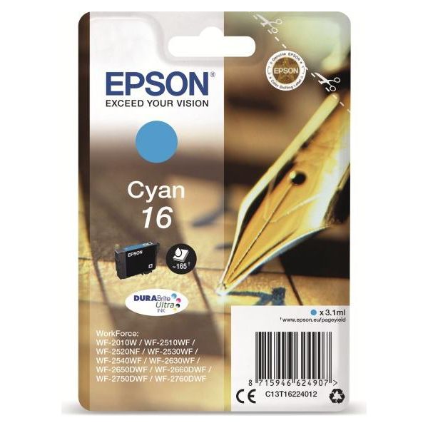 Epson Penna E Cruciverba Durabrite Ultra 16 Cartuccia D'inchiostro 1 Pezzo(I) Ciano Originale-image
