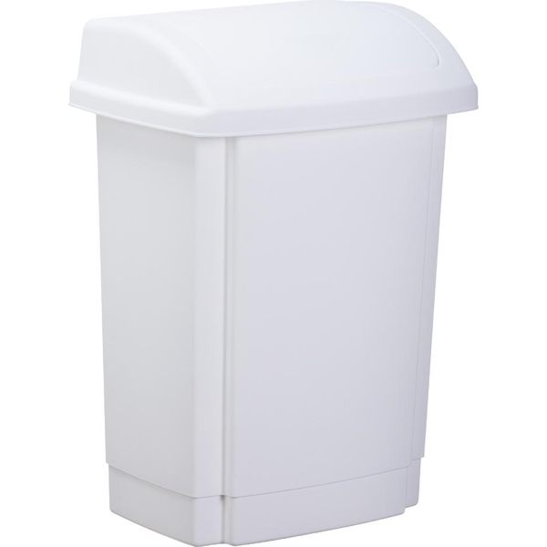 Plast Team 13410800 Cestino Per Rifiuti Con Coperchio Basculante Plast Team, 25 Litri, Bianco-image