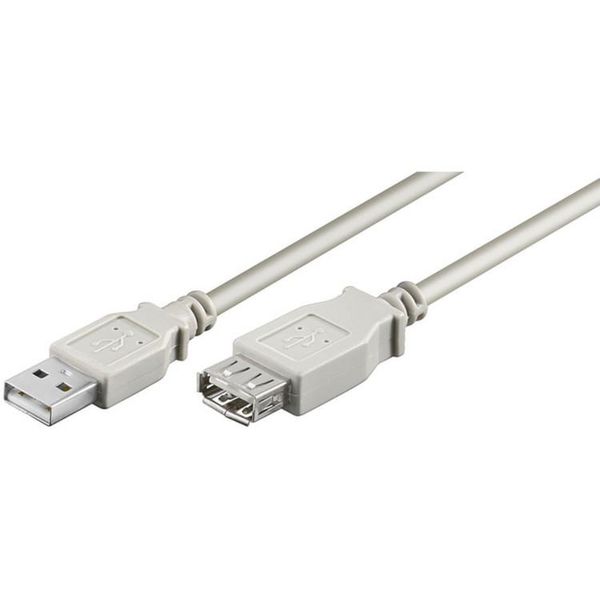 Wentronic Cavo Di Prolunga Usb 2.0 Hi-Speed, Grigio, 5 M - Usb 2.0 Maschio (Tipo A) > Usb 2.0 Femmina (Tipo A)-image