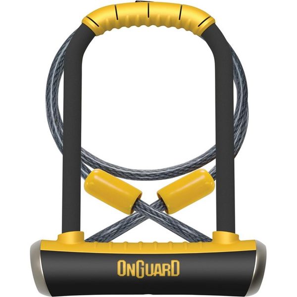 Onguard 8005 U-Lock Pitbulll Dt 115 X 230 Mm, Ø 14 Mm, Con Cavo E Supporto, Nero/Giallo-image