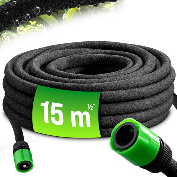 Gardebruk® Tubo Per Irrigazione 15 M 1/2 Pollice T-Connettore Tubo A Goccia Per Innaffiare Giardino Sopra E Sotto Terra-image