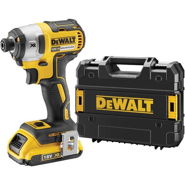 Avvitatore A Impulsi A Batteria Dewalt DCF887D2-QW 18 V / 2,0 Ah Xr Li-Ion - Set Comprendente Batterie, Caricabatterie E Scatola Tstak - Senza Spazzole-image