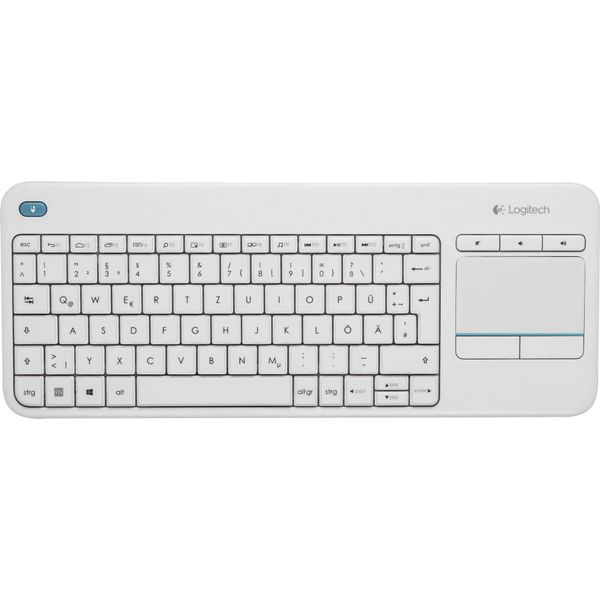 Logitech Wireless Touch Keyboard K400 Plus - Tastiera - Senza Fili - 2,4 Ghz - Tedesco - Bianco-image