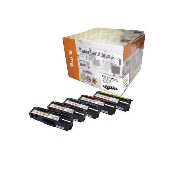 Peach Multi Pack Plus - Confezione Da 5 - Nero, Giallo, Ciano, Magenta - Compatibile - Cartuccia Toner (Alternativa A: Brother TN329BK, Brother TN329C, Brother TN329M, Brother TN329Y)-image