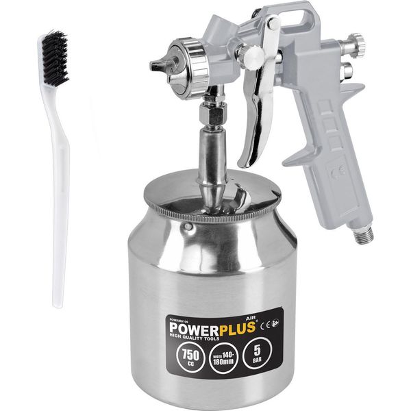 Pistola A Spruzzo Ad Aria Compressa Pistola A Spruzzo + Tazza Da 750 Ml Varo Powerplus - Pistola A Spruzzo A Ventosa - 750 Ml-image