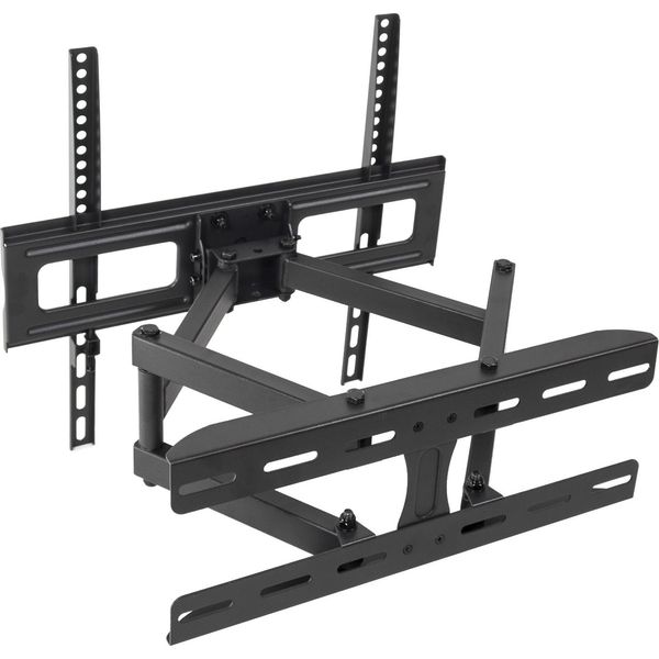Supporto A Parete Per Monitor Tv A Doppio Braccio Vesa 100-400 Da 26" A 55"" Inclinabile E Girevole"-image
