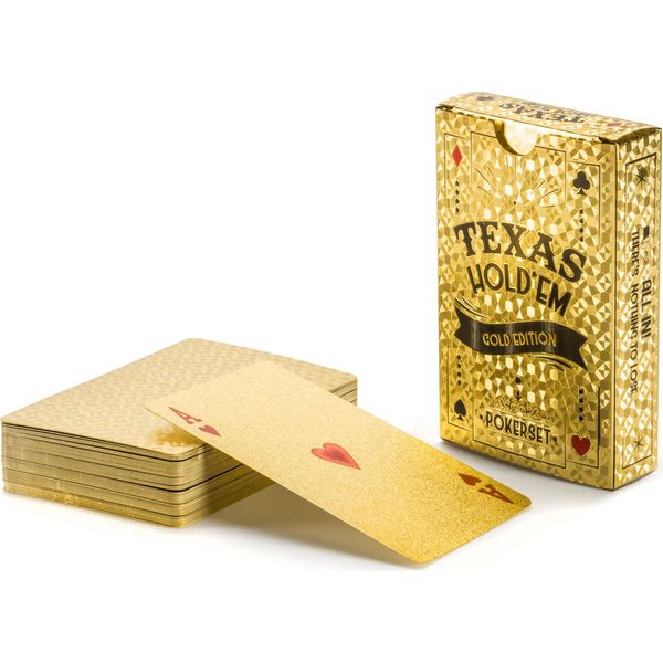Carte Da Poker Oro Carte Da Gioco In Pvc Carte Di Plastica Poker Mazzo Di Plastica Impermeabile Lamina D'oro-image