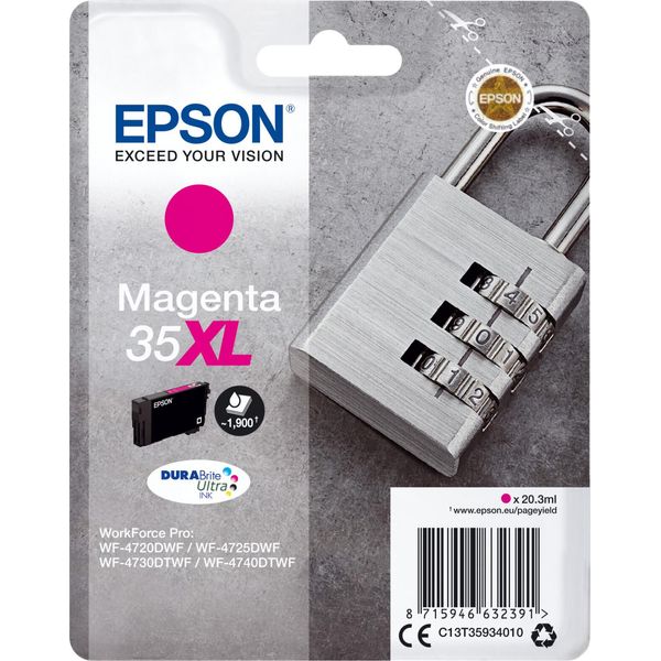 Epson Padlock C13T35934020 Cartuccia D'inchiostro 1 Pz Originale Resa Elevata (Xl) Magenta-image