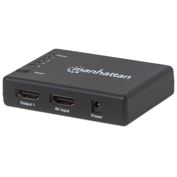 Manhattan 4K 4-Port Hdmi Splitter 4K@30Hz Adattatore Di Alimentazione Nero-image