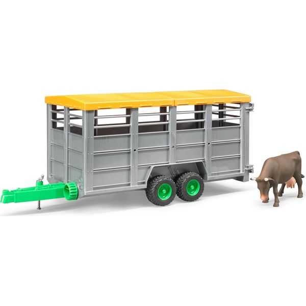 Bruder Landwirtschaft ViehtransportanhäNger, Mit Kuh Figur, Modellfahrzeug, Modell Fahrzeug, Spielzeug, ZubehöR, 02227-image