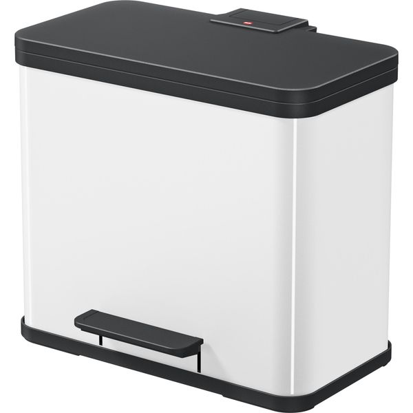 Hailo 0630-230 Separatore Di Rifiuti A Pedale Hailo ÖKo Duo Plus L, 17+9 L, Bianco-image