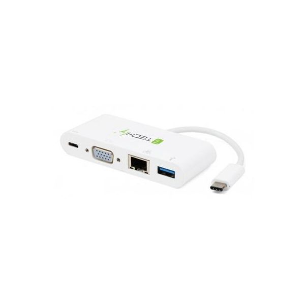 Techly IADAP-USB31-DOCK2 Techly Usb 3.1 Type-C Adapter Auf Usb3.0/Vga/Rj45/Typc-image
