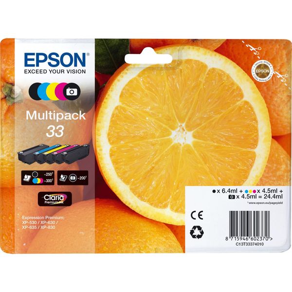 Epson C13T33374021 Multipack 33 Arancia Cartuccia Inchiostro Stampante 5 Colori-image