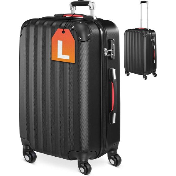 Monzana Valigia A Guscio Rigido L Trolley Lucchetto 4 Ruote Bagaglio Manico Telescopico Alluminio-image