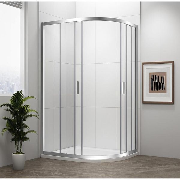 Polysan Easy Line - Schermo Doccia A Quarto Di Giro 1000X800 Mm, Alluminio/Vetro Trasparente EL2915-image