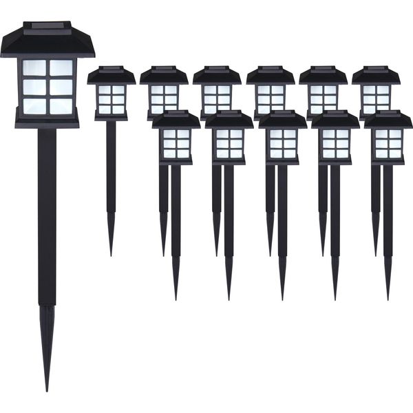 Deuba 12X Luce Led Da Giardino A Led Sensore Crepuscolare Illuminazione Da Terra Sentiero Esterno-image