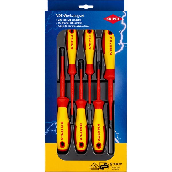 Knipex Vde Schraubendreher-Set Schlitz, Kreuzschlitz Phillips, Kreuzschlitz Pozidriv (00 20 12 V04)-image