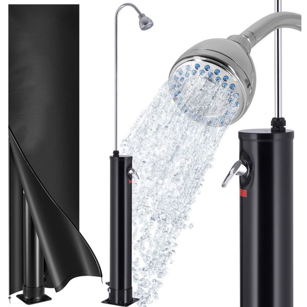 Monzana Doccia Solare Da Giardino 18L 215Cm Docce Da Campeggio Piscina Fino A 60°C Miscelatore-image