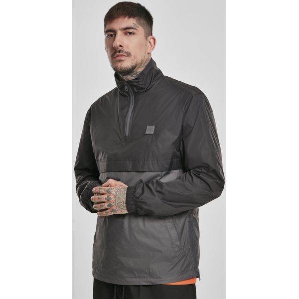 Urban Classics TB2748 | Stand Up Collar Pull Over Jacket S Bis Xxl - Farbe: Black/Darkshadow - GrößE: S-image