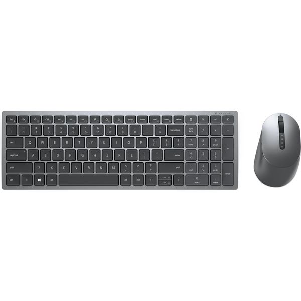 Tastiera E Mouse Wireless Dell KM7120W - Set Tastiera E Mouse - Wireless - 2,4 Ghz, Bluetooth 5.0 - Gb - Grigio Titanio-image