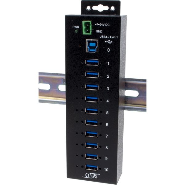 Exsys EX-1510HMVS, Usb 3.2 Gen 1 (3.1 Gen 1) Tipo-B, Usb 3.2 Gen 1 (3.1 Gen 1) Tipo-A, 5000 Mbit/S, Nero, Metallo, Attività, Performance-image