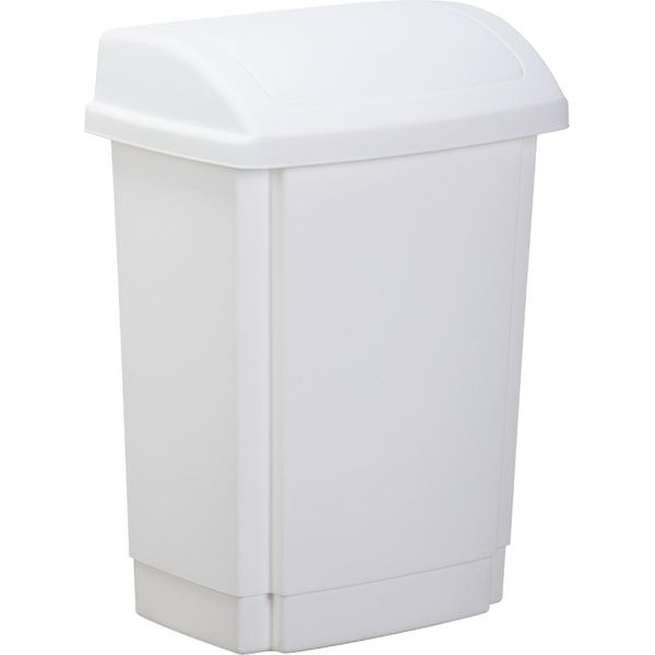 Plast Team 13460800 Cestino Per Rifiuti Con Coperchio Basculante Plast Team, 15 Litri, Bianco-image