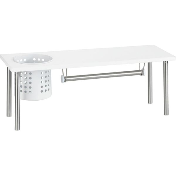 Wenko Scaffale Da Cucina Blanco Acciaio Inox Mdf Bianco Scaffale Universale Portarotolo-image